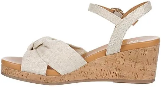 Naomi - Women's Open Toe Linen Summer Wedge Sandals
