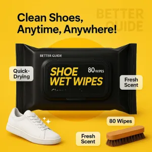 Natural Sneaker & Shoe Cleaner Wipes - 80 Wipes (1 Pack)