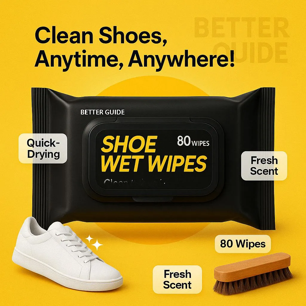 Natural Sneaker & Shoe Cleaner Wipes - 80 Wipes (1 Pack)