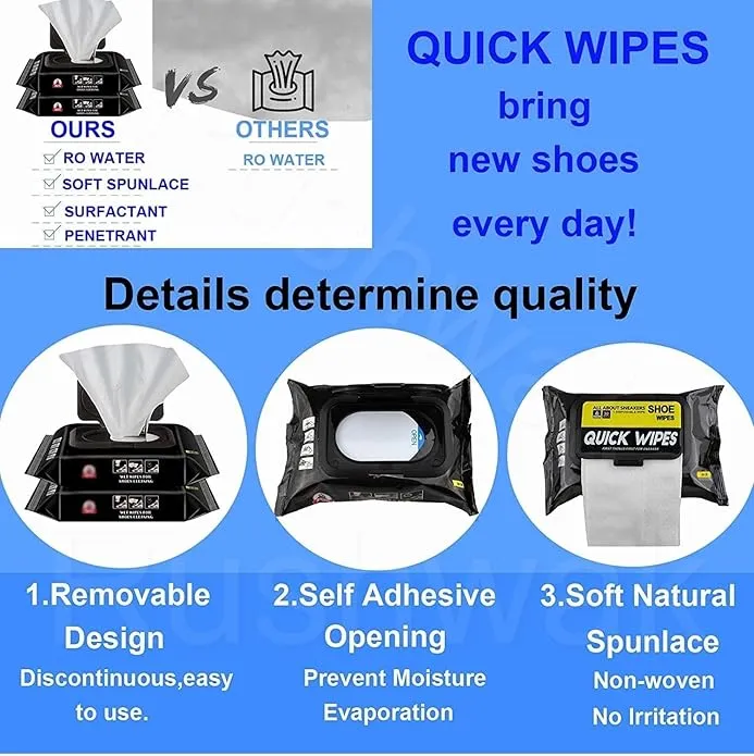 Natural Sneaker & Shoe Cleaner Wipes - 80 Wipes (1 Pack)