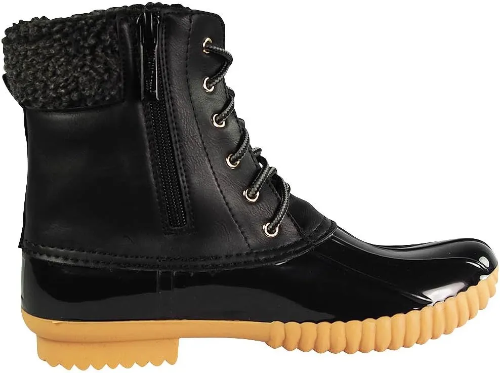 Nature Breeze Ladies Duck-02 Lace Up and Zipper Waterproof Insulated Boot