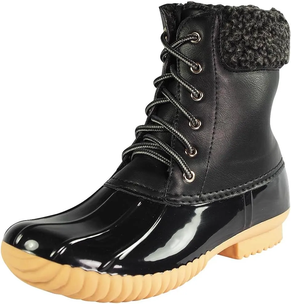 Nature Breeze Ladies Duck-02 Lace Up and Zipper Waterproof Insulated Boot