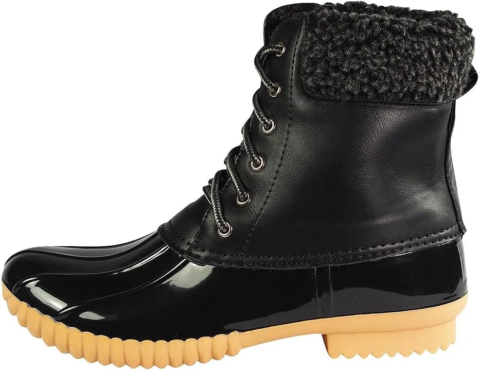 Nature Breeze Ladies Duck-02 Lace Up and Zipper Waterproof Insulated Boot