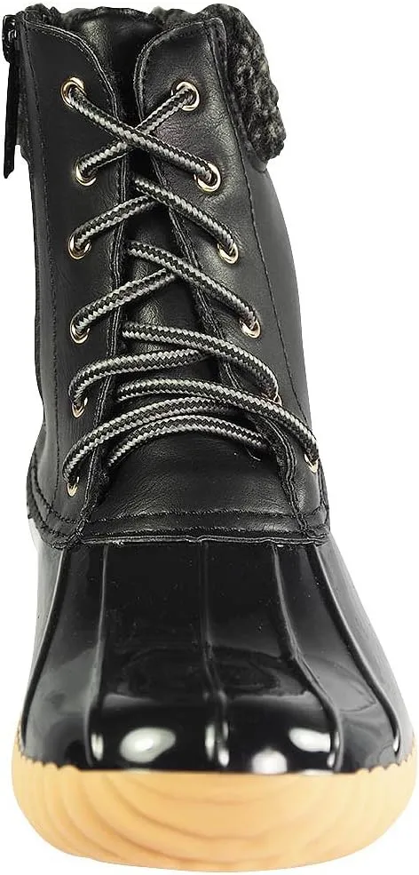 Nature Breeze Ladies Duck-02 Lace Up and Zipper Waterproof Insulated Boot