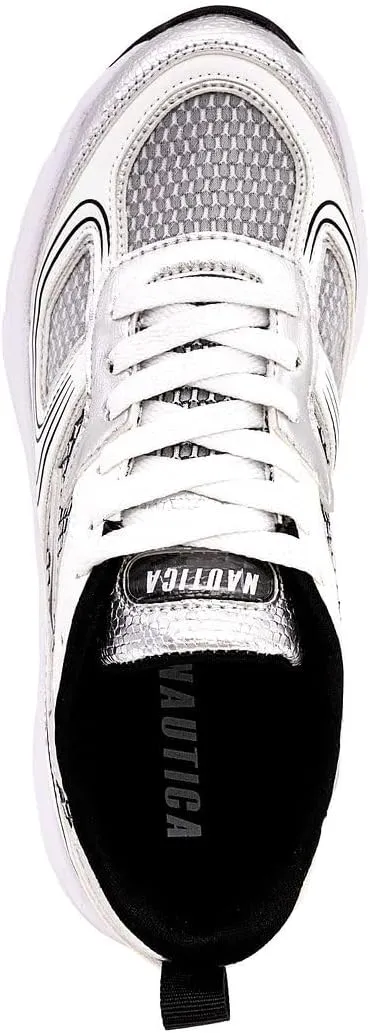 Nautica Women's Fashion Sneaker Lace-Up Jogger Running Shoe Casual Walking Tennis Sneaker