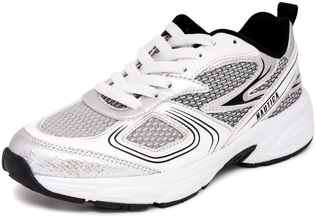 Nautica Women's Fashion Sneaker Lace-Up Jogger Running Shoe Casual Walking Tennis Sneaker