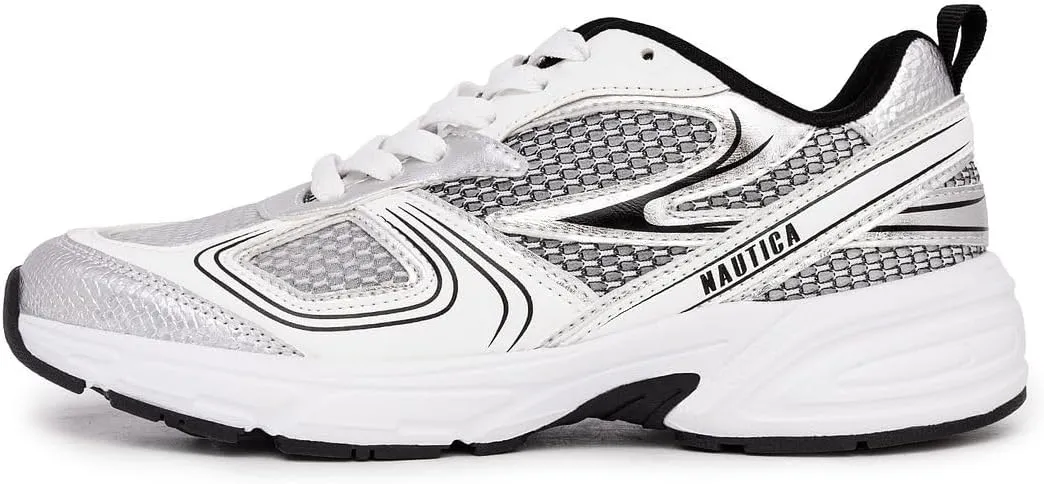 Nautica Women's Fashion Sneaker Lace-Up Jogger Running Shoe Casual Walking Tennis Sneaker
