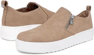 Nautica Women's Slip-On Fashion Sneakers with Side Zipper – Comfortable Low-Top Walking Shoes for Casual Everyday Wear