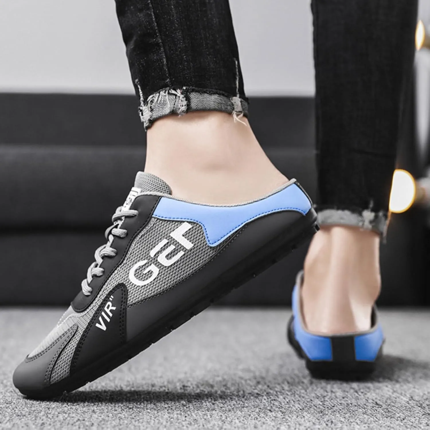New Men's Shoes Trend Versatile Casual Shoes Lazy Man Half Slipperboard Shoes Shoes Male Loafer Shoes Men Casual Shoes