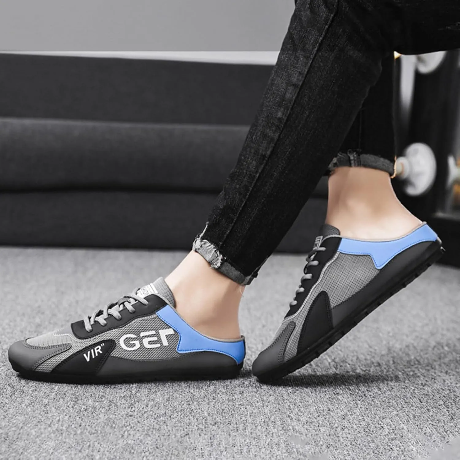 New Men's Shoes Trend Versatile Casual Shoes Lazy Man Half Slipperboard Shoes Shoes Male Loafer Shoes Men Casual Shoes