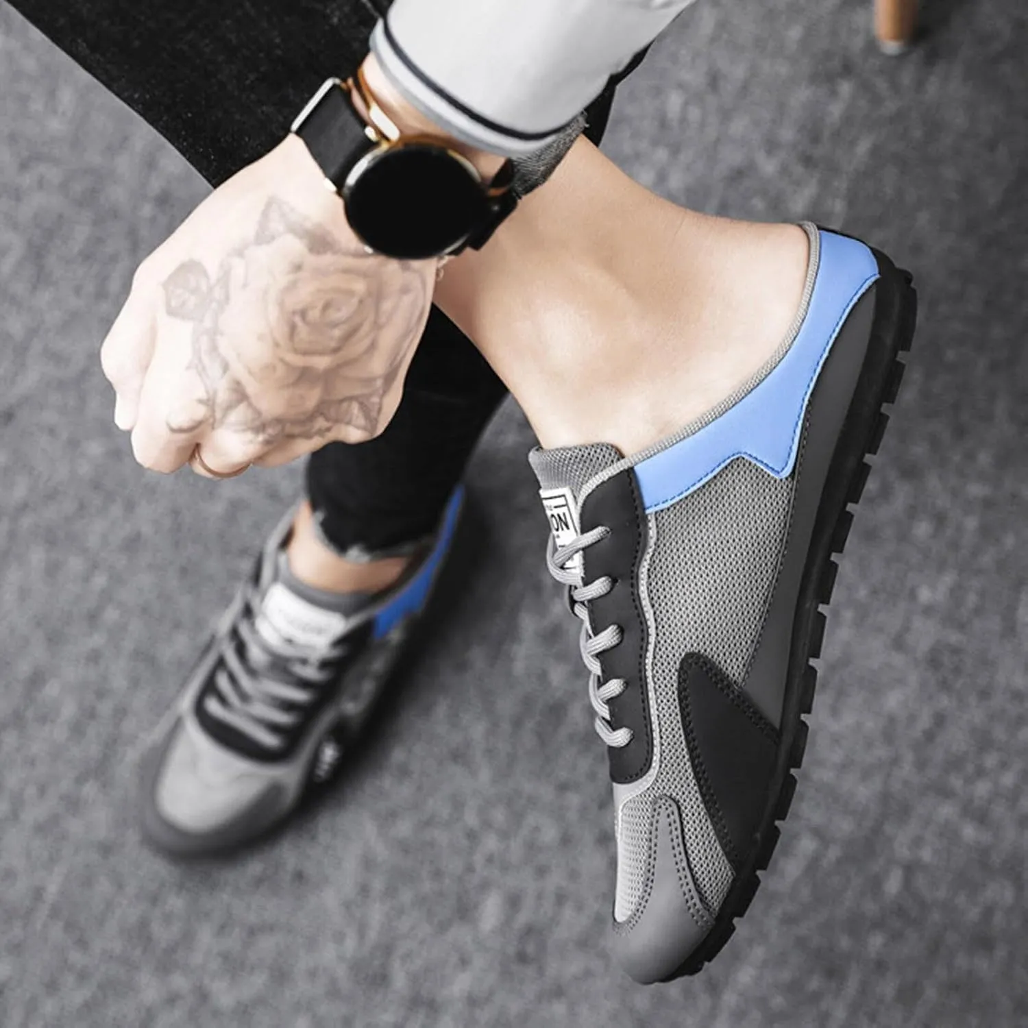 New Men's Shoes Trend Versatile Casual Shoes Lazy Man Half Slipperboard Shoes Shoes Male Loafer Shoes Men Casual Shoes
