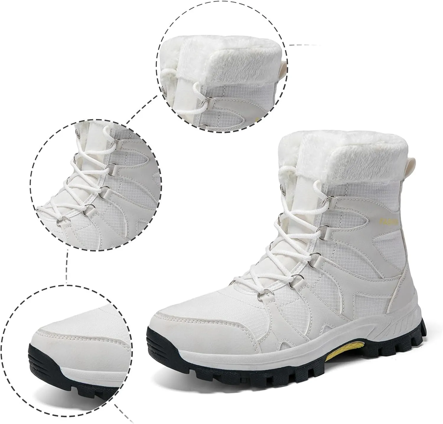 Non Slip Winter Boots Womens Ankle Boots Fur Lined Snow Boots Waterproof Warm Boots Ski Boots Short Furry Boots