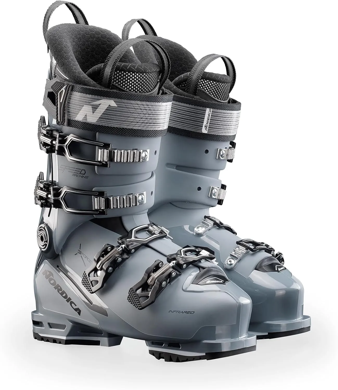 Nordica Men's Speedmachine 3 100 Durable Warm Insulated Water-Resistant Grip Walk All-Mountain Touring Ski Boots, Anthracite/Black/White, 28.5