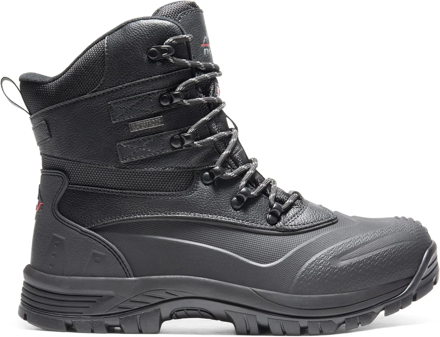 NORTIV 8 Men's Insulated Waterproof Construction Rubber Sole Winter Snow Ski Boots