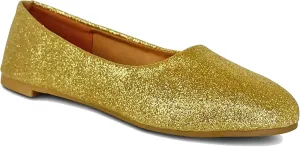 NORTY Girls Fashion Ballerina Ballet Slip On Flat Shoe Sizes Toddler to Big Kids Patent, Nubuck, Glitter