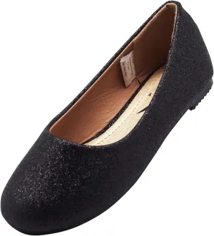 NORTY Girls Fashion Ballerina Ballet Slip On Flat Shoe Sizes Toddler to Big Kids Patent, Nubuck, Glitter