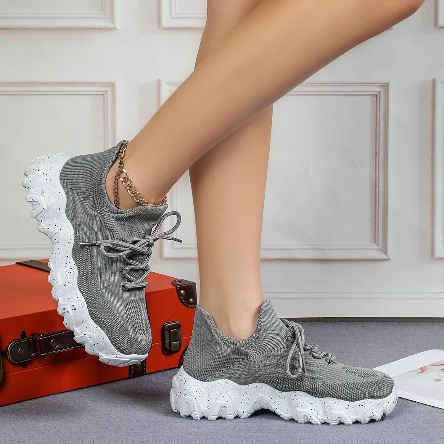 Nurse Babe Shoes, Orthopedic Shoes for Women, Comfort Wear Orthowear Shoe, Ortho Pro Sneakers Breathable Mesh Casual Footwear Walking Running Sneakers with Arch Support Soft Comfy Cushion