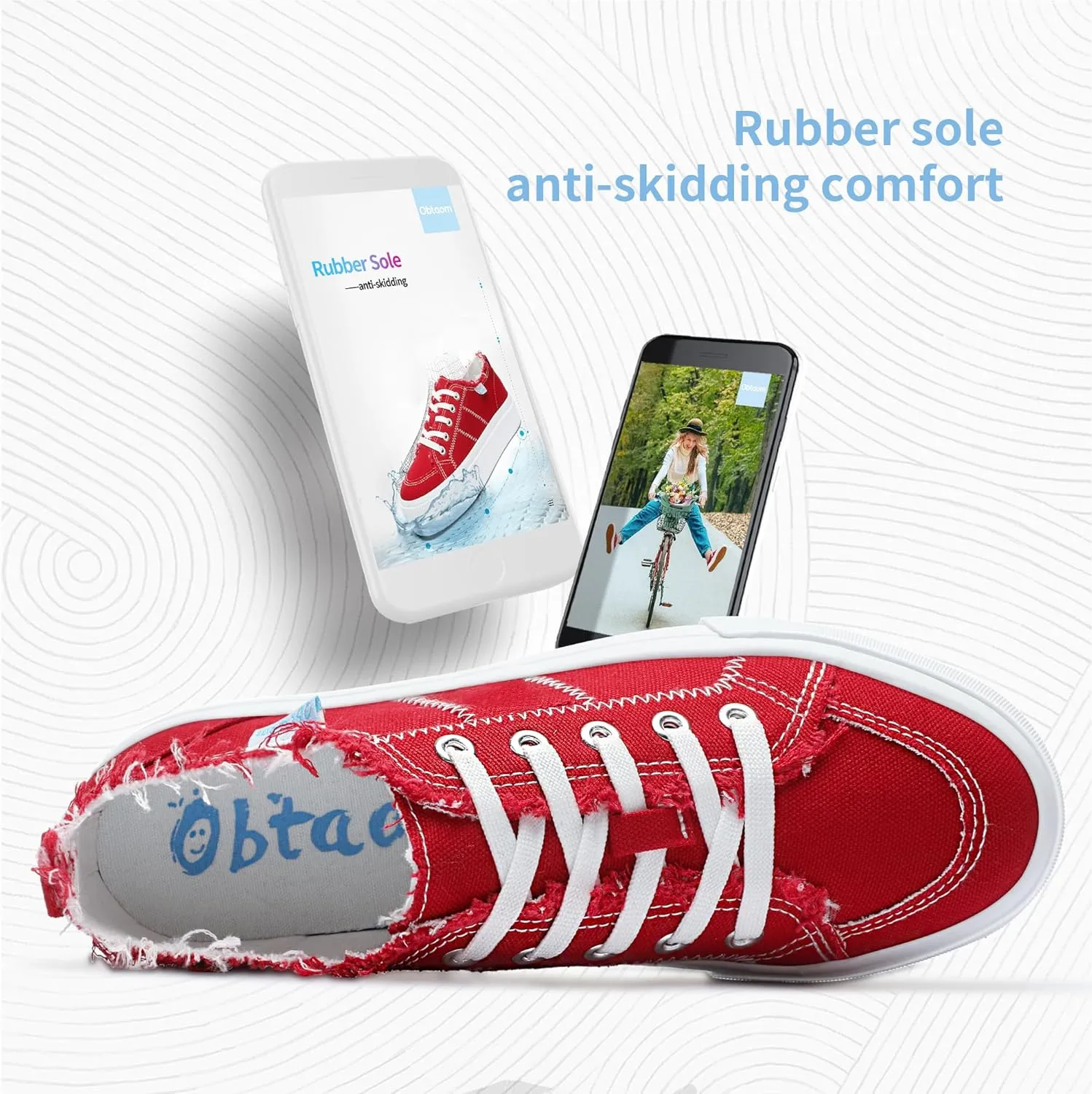 Obtaom Women Platform Canvas Sneakers White Comfort Play Fashion Sneakers Casual Lift Platform Lace Up Shoes Cute Low Top Walking Shoes for Lady
