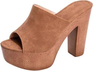 oiangi Heeled Sandals for Women Summer Fashion Fish Mouth Open Toe Straps Platform Chunky High Heels Comfortable Casual Sexy Slippers
