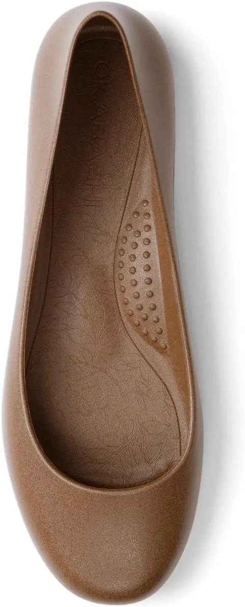 OKABASHI Women's Georgia Soft Jelly Ballet Flats | Daily Slip-On Shoes w/Arch Support | Helps Relieve Foot Soreness & Pain