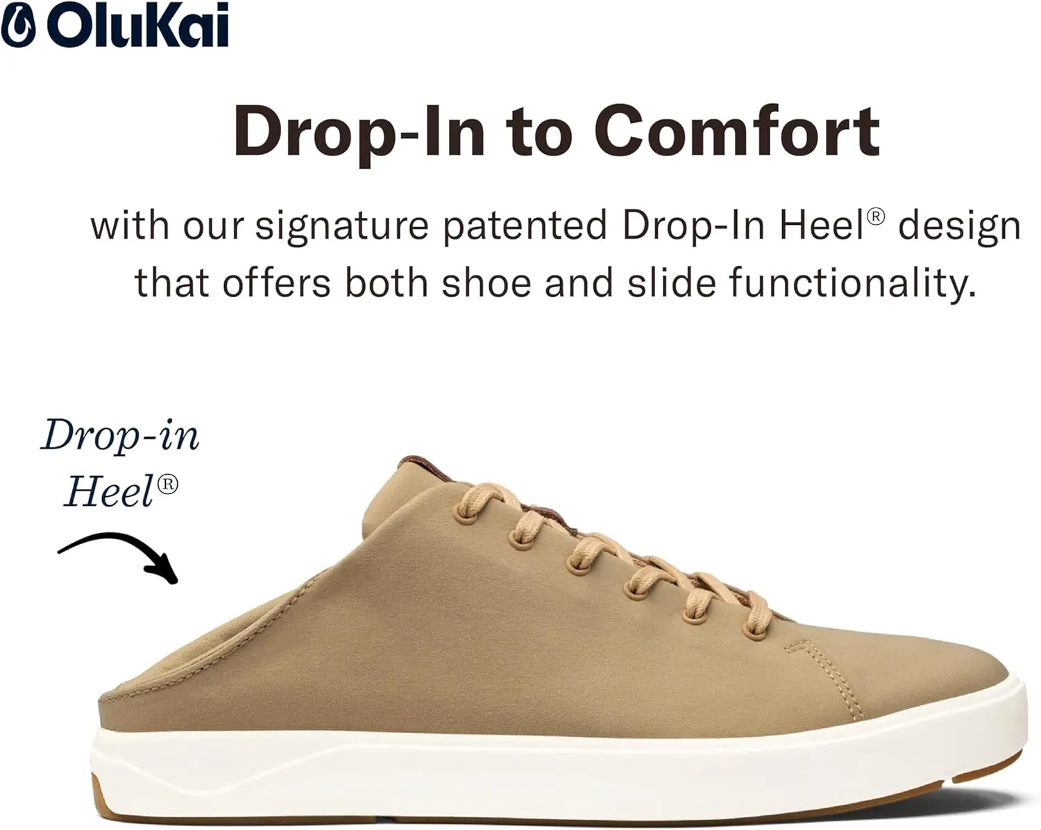 OLUKAI Lae'ahi Li Men's Sneakers, Drop-in Heel & All-Day Comfort, Breathable Lining, Waxed Canvas