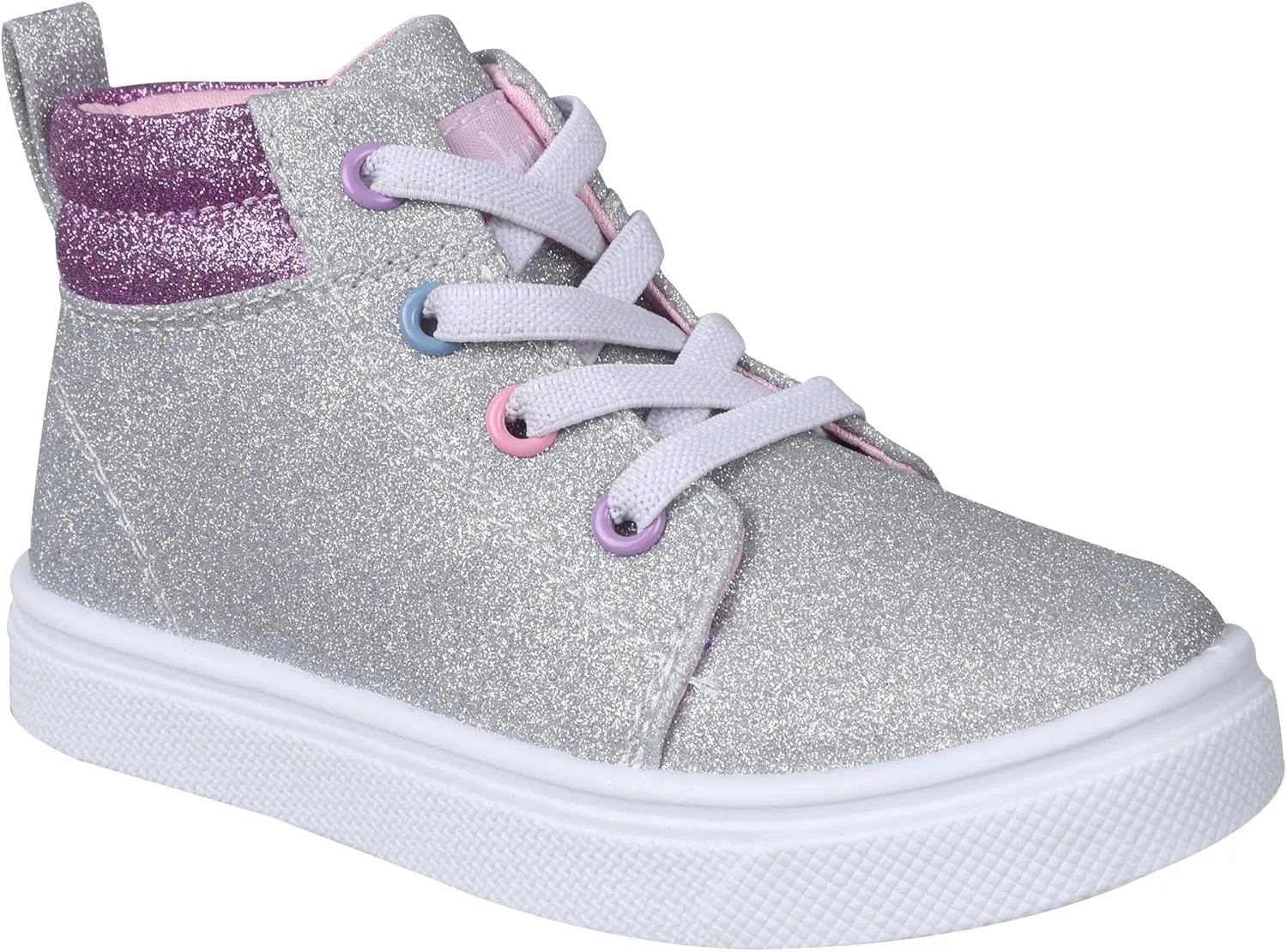 Oomphies Sam Girls Hi-Top Pull-On Sneakers – Canvas Upper, Elastic Laces, Cushioned Insole & Durable Rubber Sole
