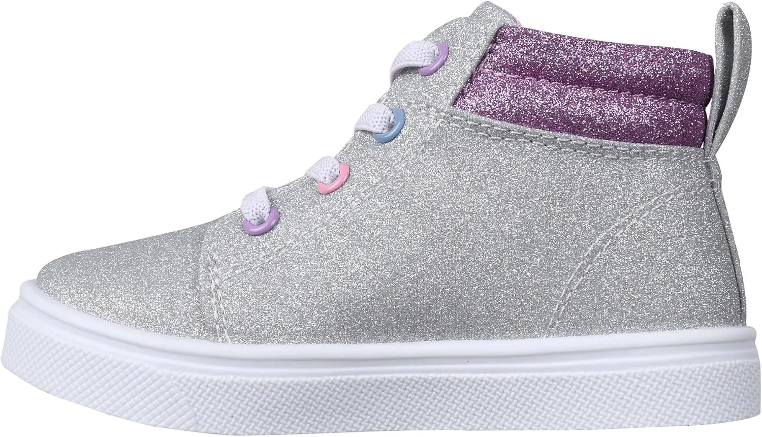 Oomphies Sam Girls Hi-Top Pull-On Sneakers – Canvas Upper, Elastic Laces, Cushioned Insole & Durable Rubber Sole