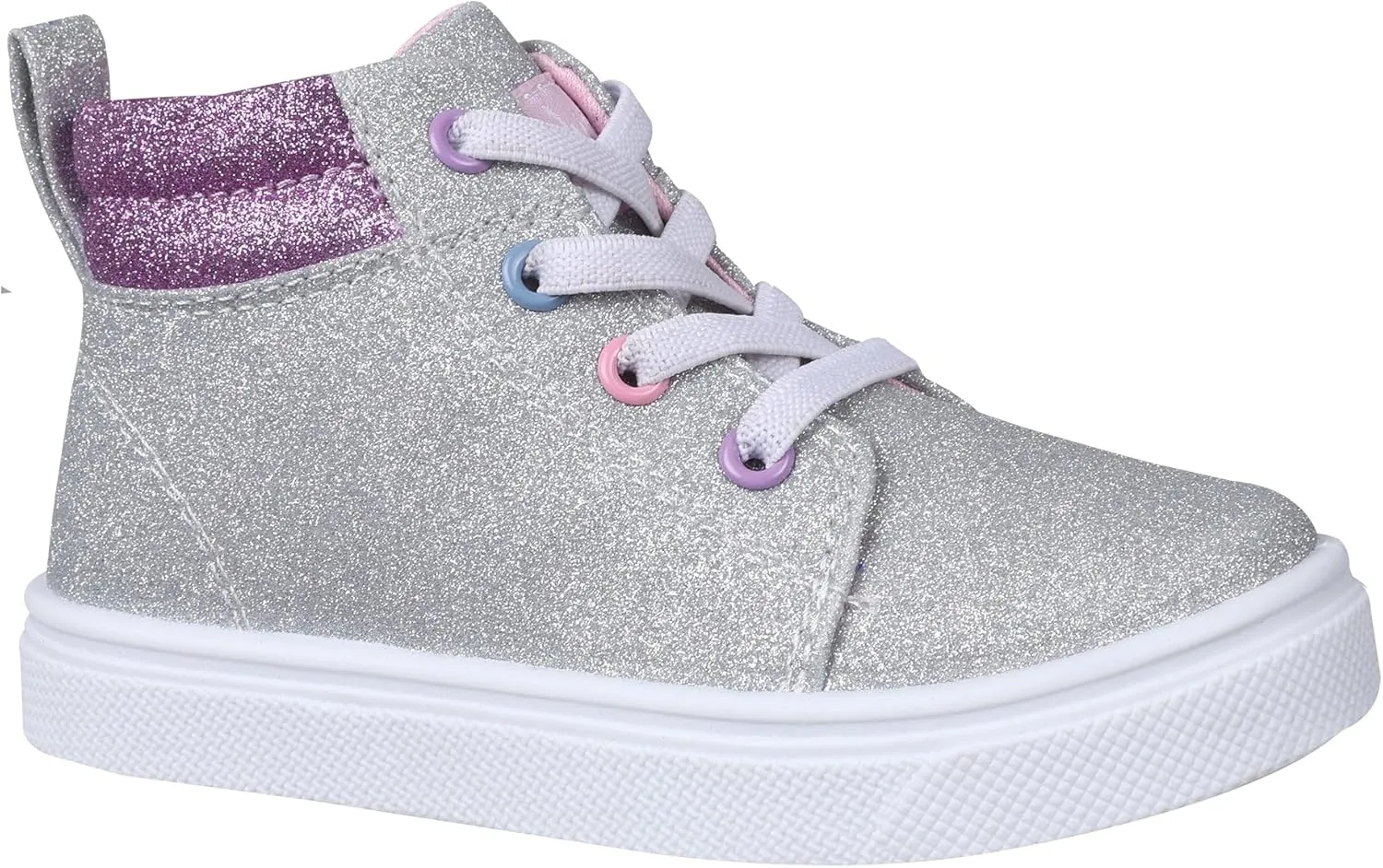 Oomphies Sam Girls Hi-Top Pull-On Sneakers – Canvas Upper, Elastic Laces, Cushioned Insole & Durable Rubber Sole