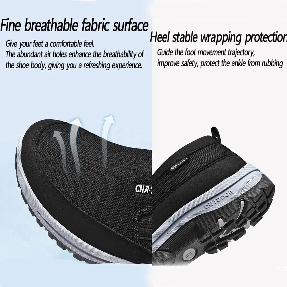 Orthowalkway Mens Shoes Slip On, Men's Arch Support Slip-on Canvas Loafers, Outdoor Casual Non Slip Orthopedic Sneakers Flats Walking Boat Shoes