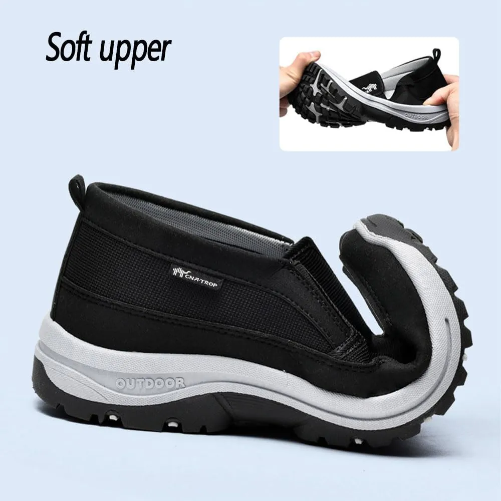 Orthowalkway Mens Shoes Slip On, Men's Arch Support Slip-on Canvas Loafers, Outdoor Casual Non Slip Orthopedic Sneakers Flats Walking Boat Shoes