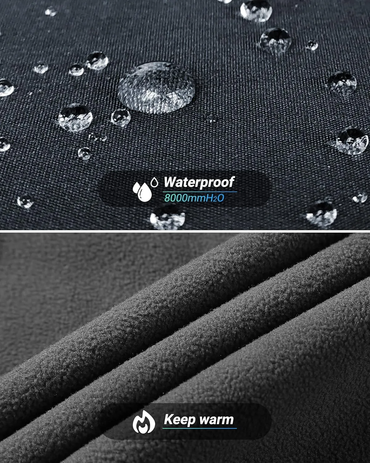 Outdoor Ventures Men's Fleece Lined Snow Pants Waterproof Windproof Ski Hiking Winter Pants With Pockets