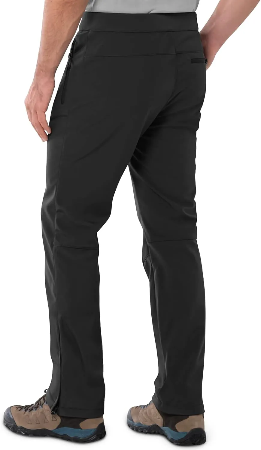 Outdoor Ventures Men's Fleece Lined Snow Pants Waterproof Windproof Ski Hiking Winter Pants With Pockets