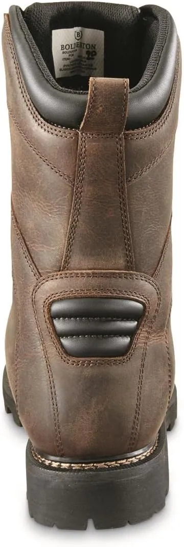 Outlands Men's 10" Waterproof Insulated Hunting Lace-Up Boots, Leather, Non-Slip Rubber Sole Shoes, 800-gram