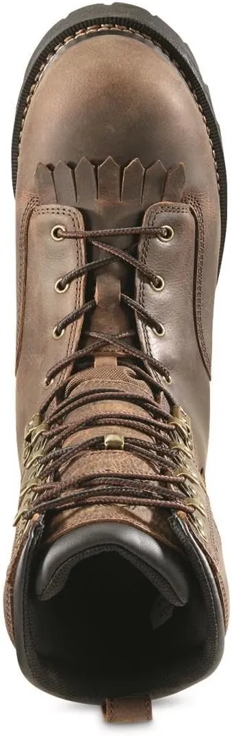 Outlands Men's 10" Waterproof Insulated Hunting Lace-Up Boots, Leather, Non-Slip Rubber Sole Shoes, 800-gram