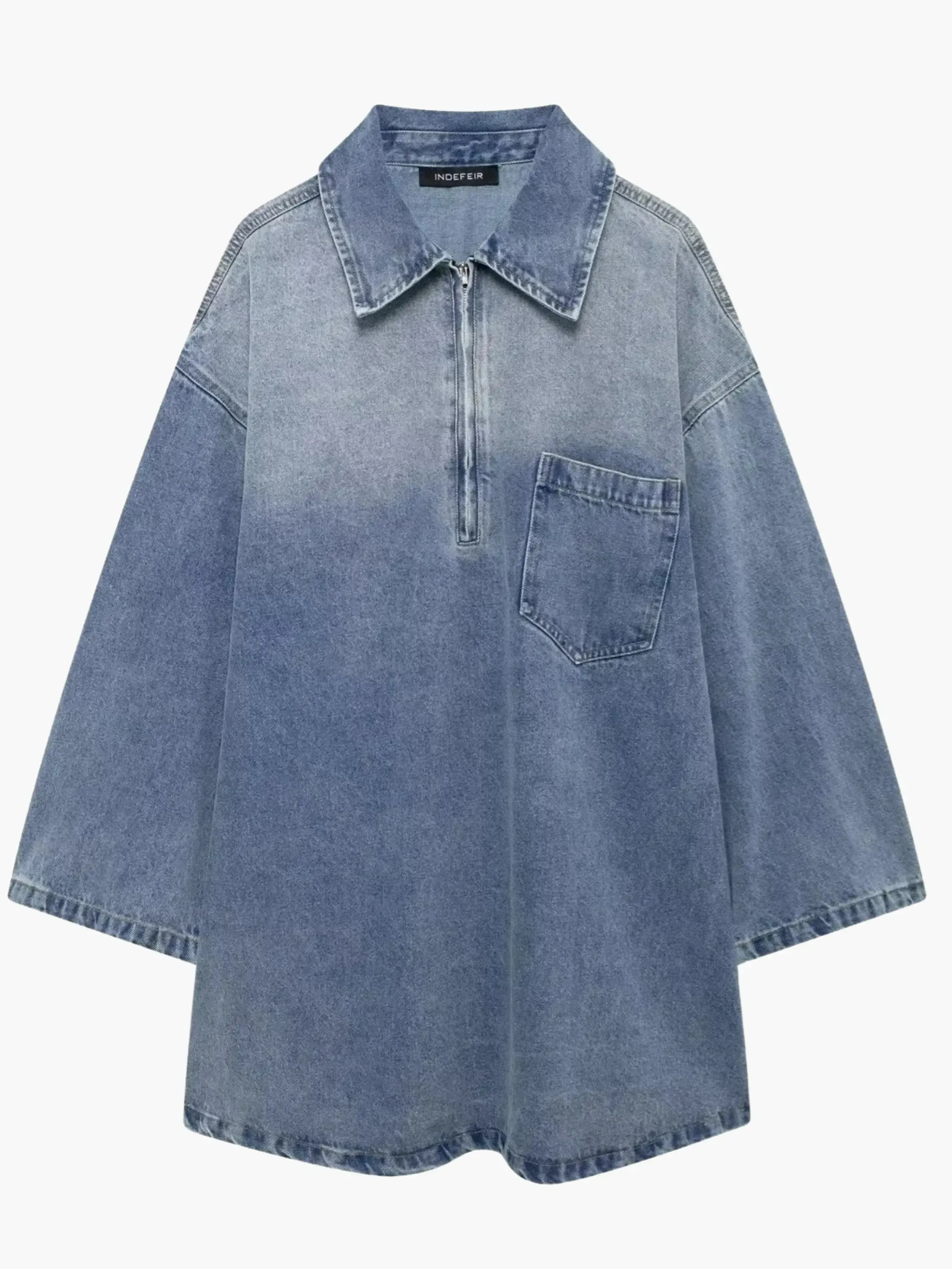 Oversized Denim Shirt Dress
