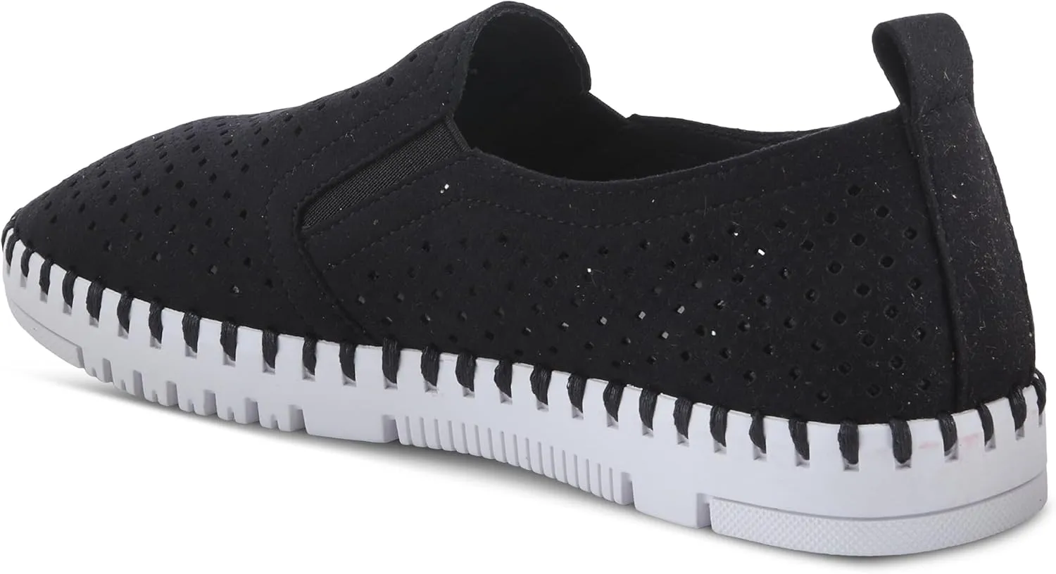 PATRIZIA Surfie Women's Slip-On Shoes – Perforated Microfiber with Leather Insole, Flexible Rubber Sole, and 1" Heel for All-Day Comfort