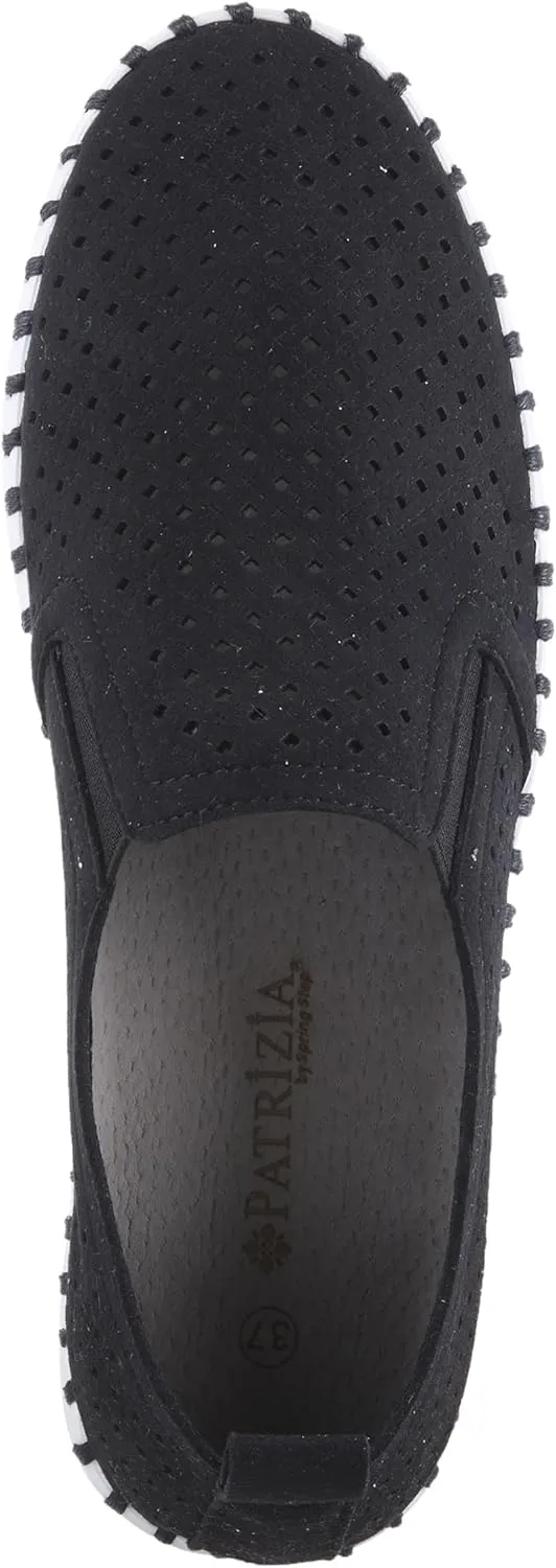 PATRIZIA Surfie Women's Slip-On Shoes – Perforated Microfiber with Leather Insole, Flexible Rubber Sole, and 1" Heel for All-Day Comfort