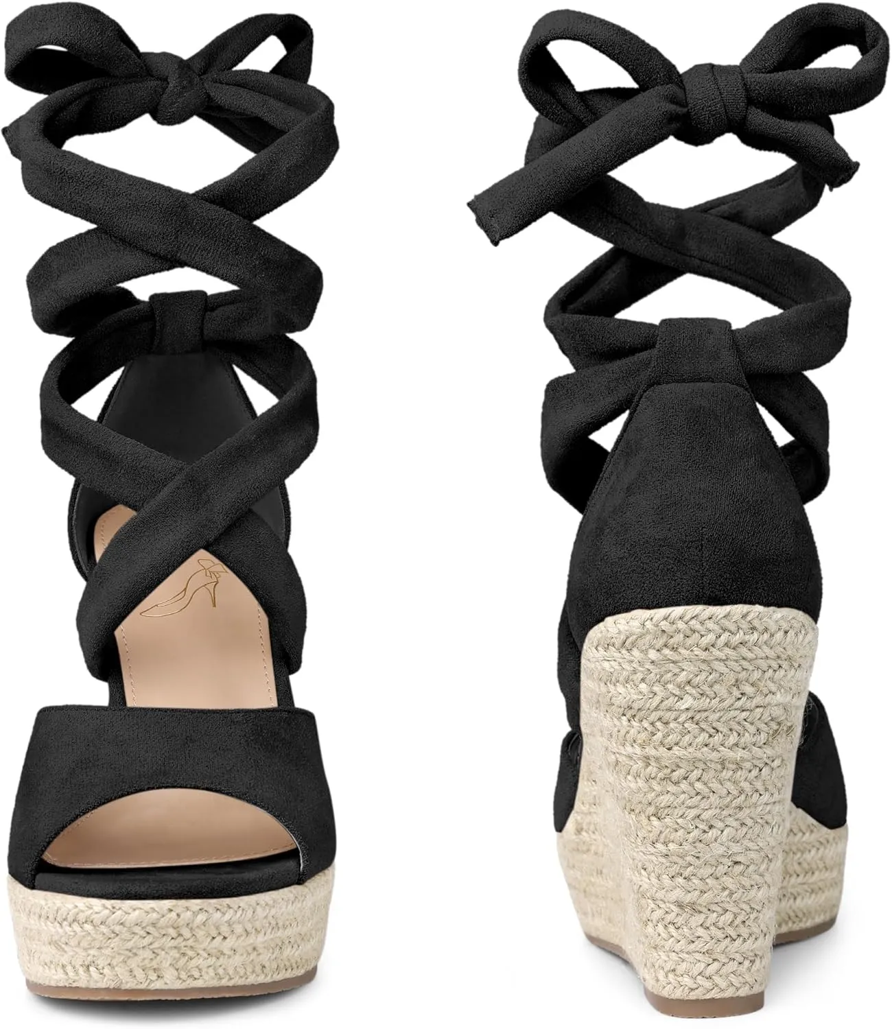 Perphy Lace Up Espadrilles Wedge Heels Sandals for Women