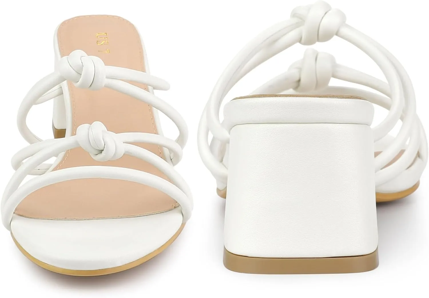 Perphy Strappy Knotted Block Heel Slides Sandals for Women