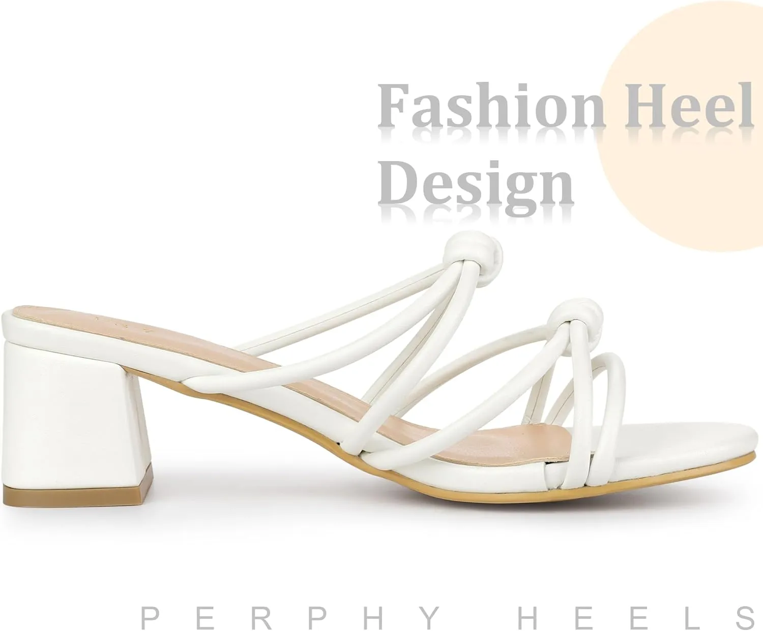 Perphy Strappy Knotted Block Heel Slides Sandals for Women