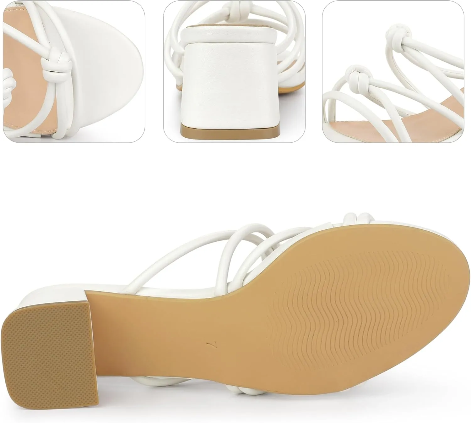 Perphy Strappy Knotted Block Heel Slides Sandals for Women