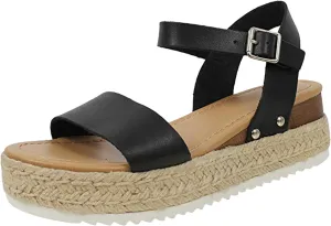 Platform Sandals Women Braided Leather Straps and Cork Wedge Heel Espadrille Sandals for Bohemian Themed Events Orthopedic Sandal Beach Dressy Flip Flops for Wide Toe 2025 Spring