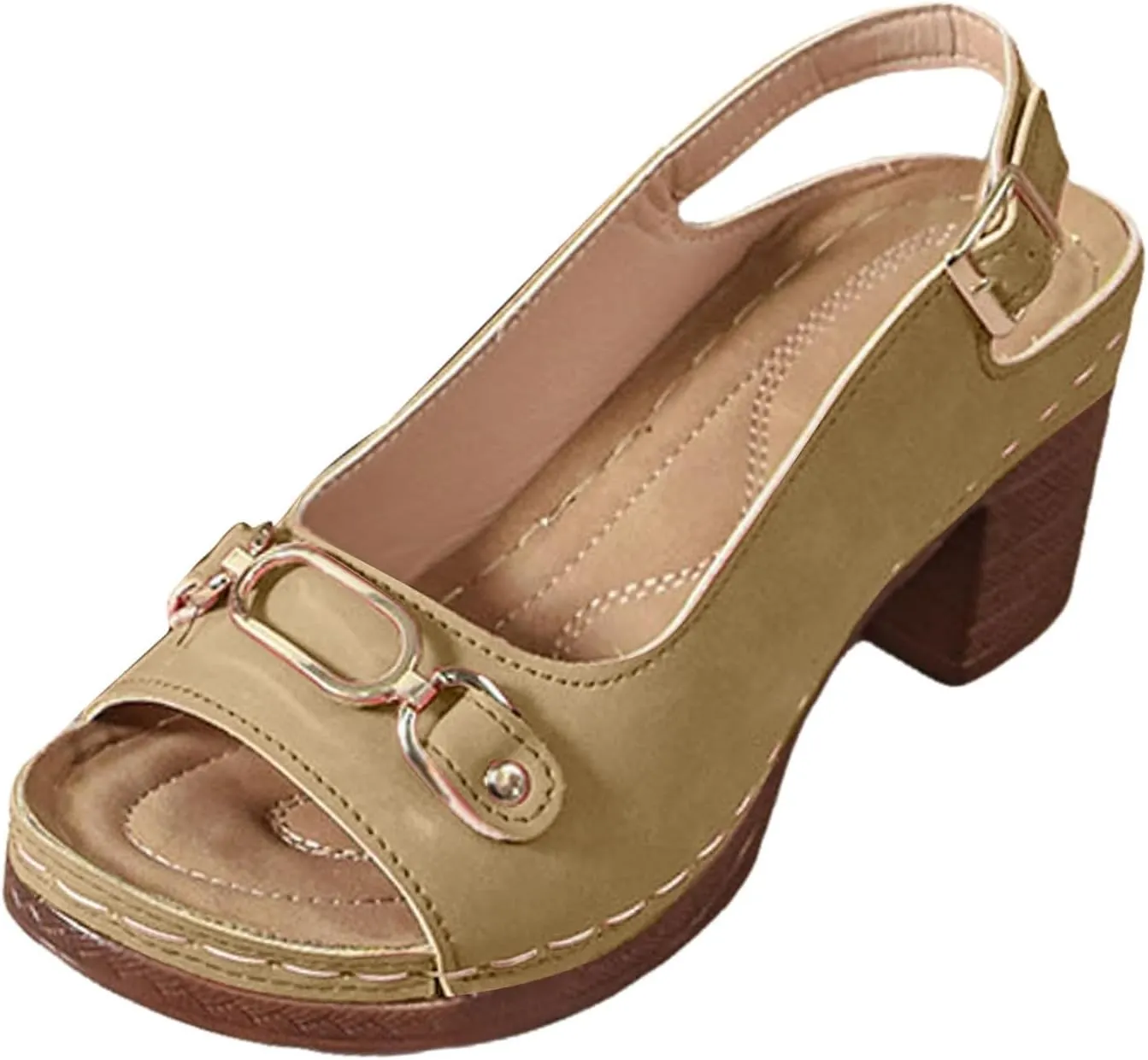 Platform Sandals Women Espadrille Wedge Casual Slippers Open Toe Dressy Heels Summer Slingback Wide Beach High Espadrilles Cute Slip-on with Adjustable Buckle Ankle Strap Boho Shoes Wedges