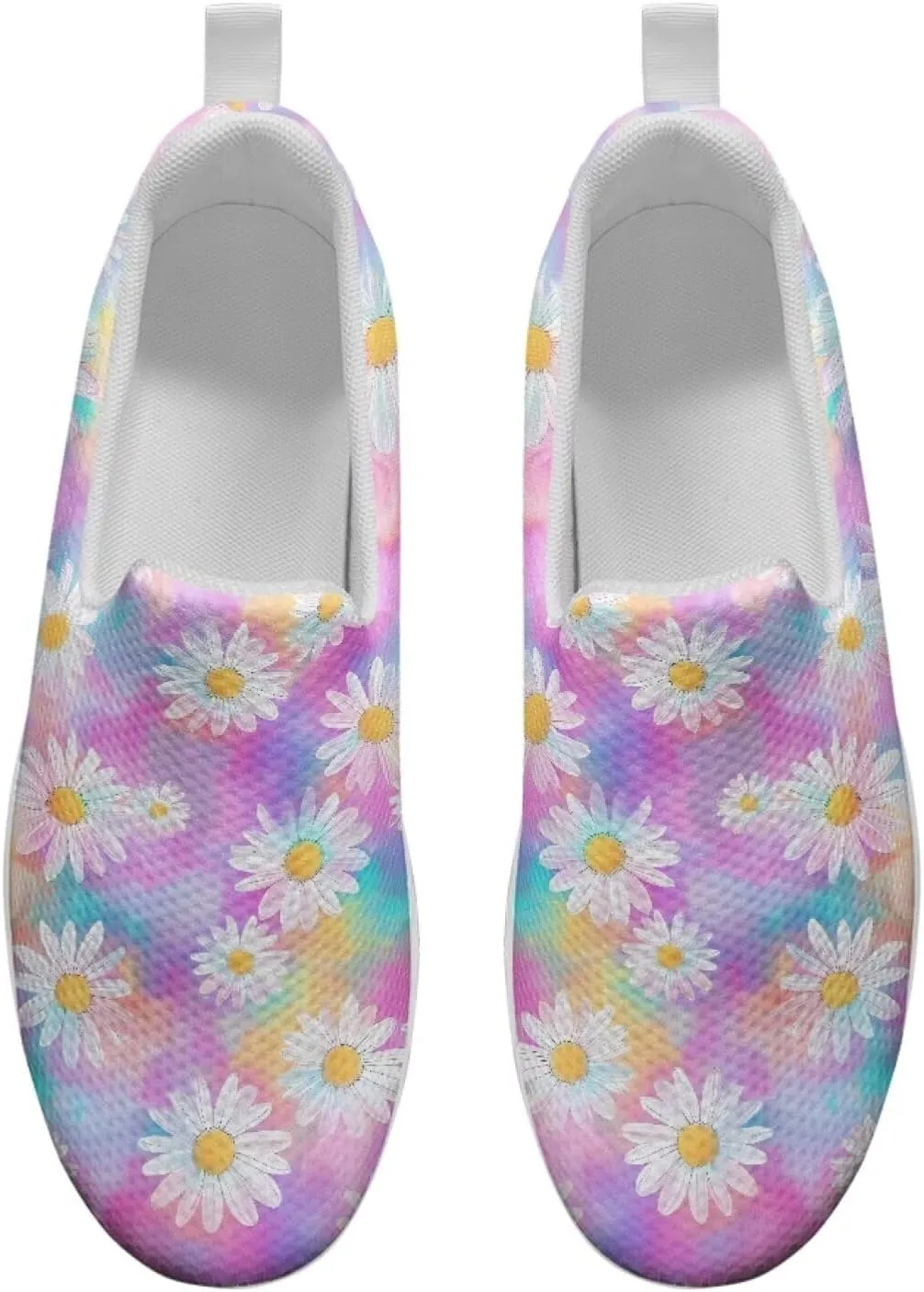 Platform Sneakers Womens Art Painting Walking Shoes Rocker Bottom Shoes Swing Wedges Sneaker Comfort Slip on