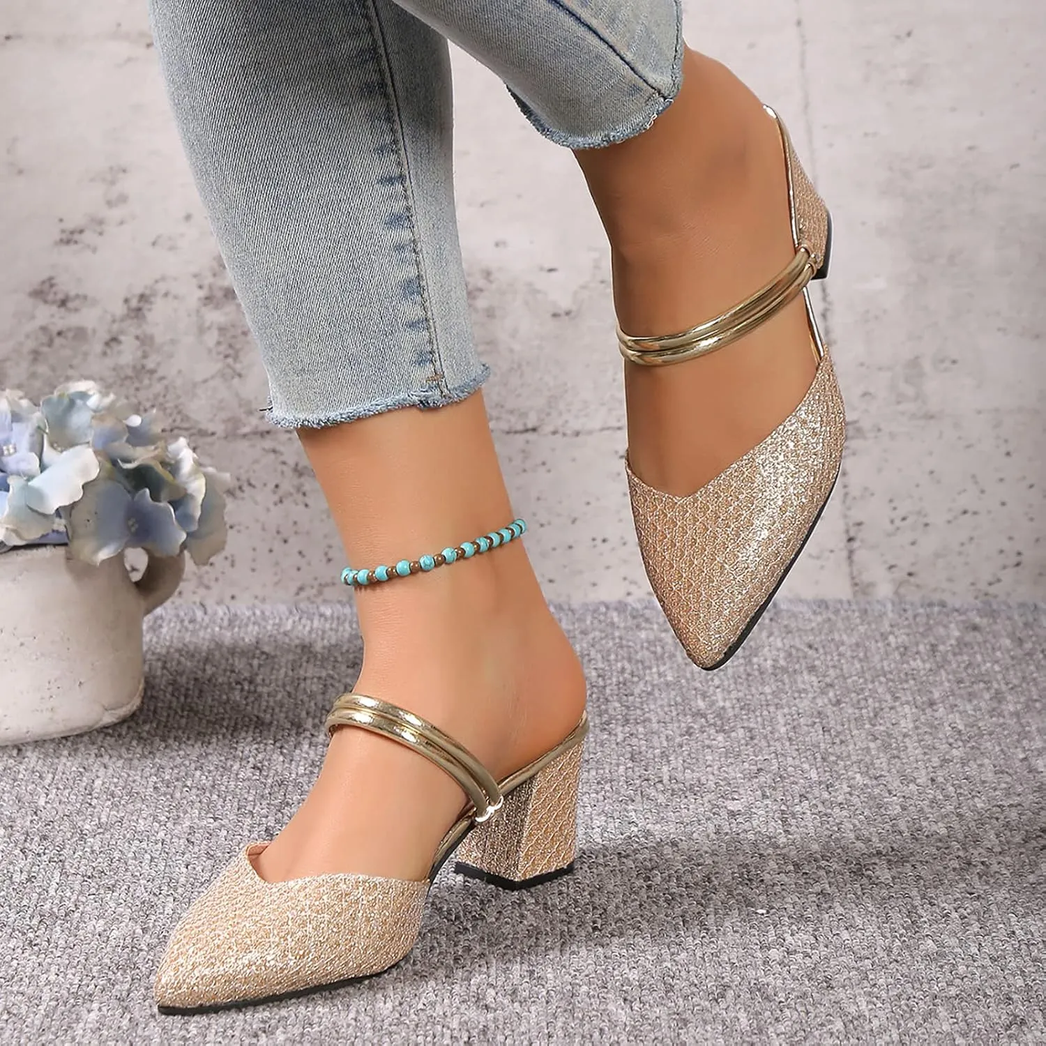 Pump Women Heels Prom Heeled Sandals for Women Women Sandals Women's High Heels Ankle Strap Stilettos Sandals
