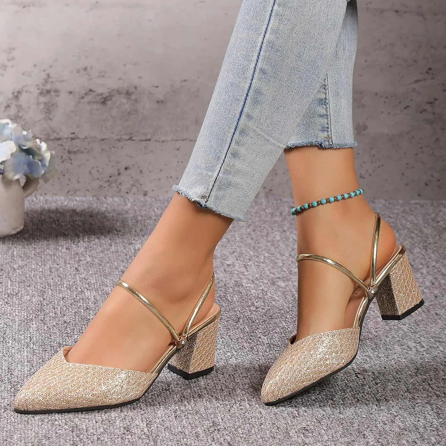 Pump Women Heels Prom Heeled Sandals for Women Women Sandals Women's High Heels Ankle Strap Stilettos Sandals