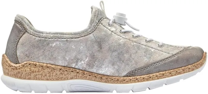 Rieker N42K6 Nikita Slip-On Women's Sneakers - Lightweight Walking Sneakers with Laser Cutouts & Elastic Lacing - Stylish & Flexible for All-Day Comfort