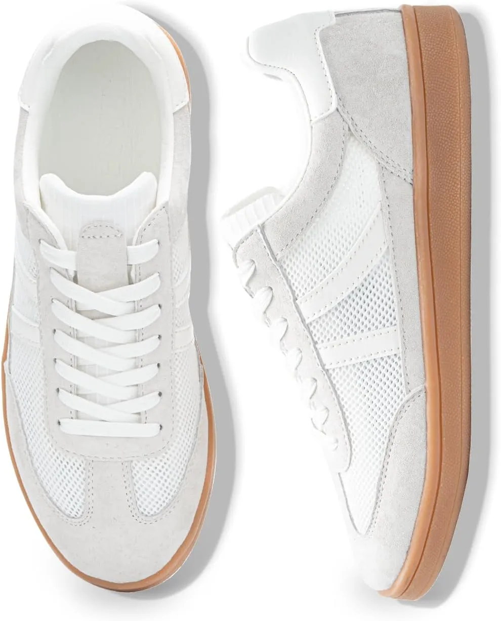 Rosella Carlie Womens Sneakers - Women's Fashion Sneakers with Removable Insole - Stylish and Lightweight Spring Shoes for Women Casual Non-Slip Lace-Up Walking Footwear