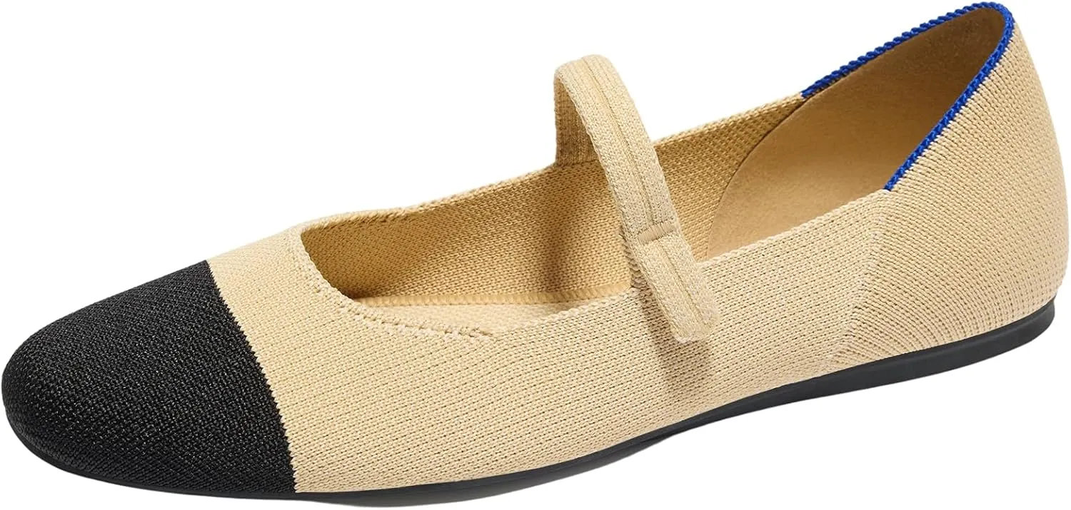 Rothy's The Square Mary Jane Women's Slip-On Shoes, Square-Toe Flats, Made from Recycled Plastic Bottles & Machine Washable