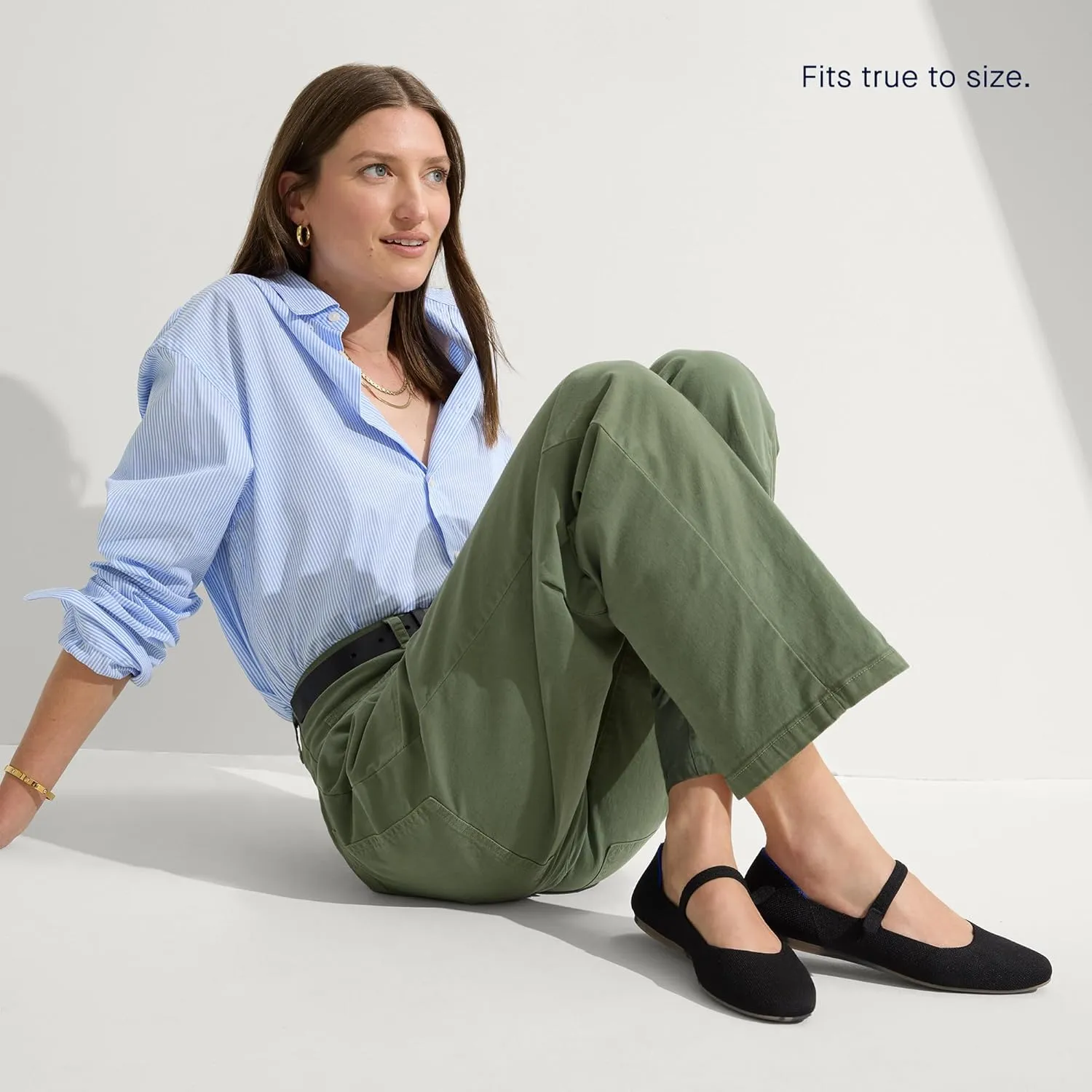Rothy's The Square Mary Jane Women's Slip-On Shoes, Square-Toe Flats, Made from Recycled Plastic Bottles & Machine Washable